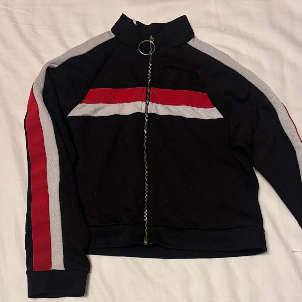 Pinc Premium Black and Red Kids Jacket